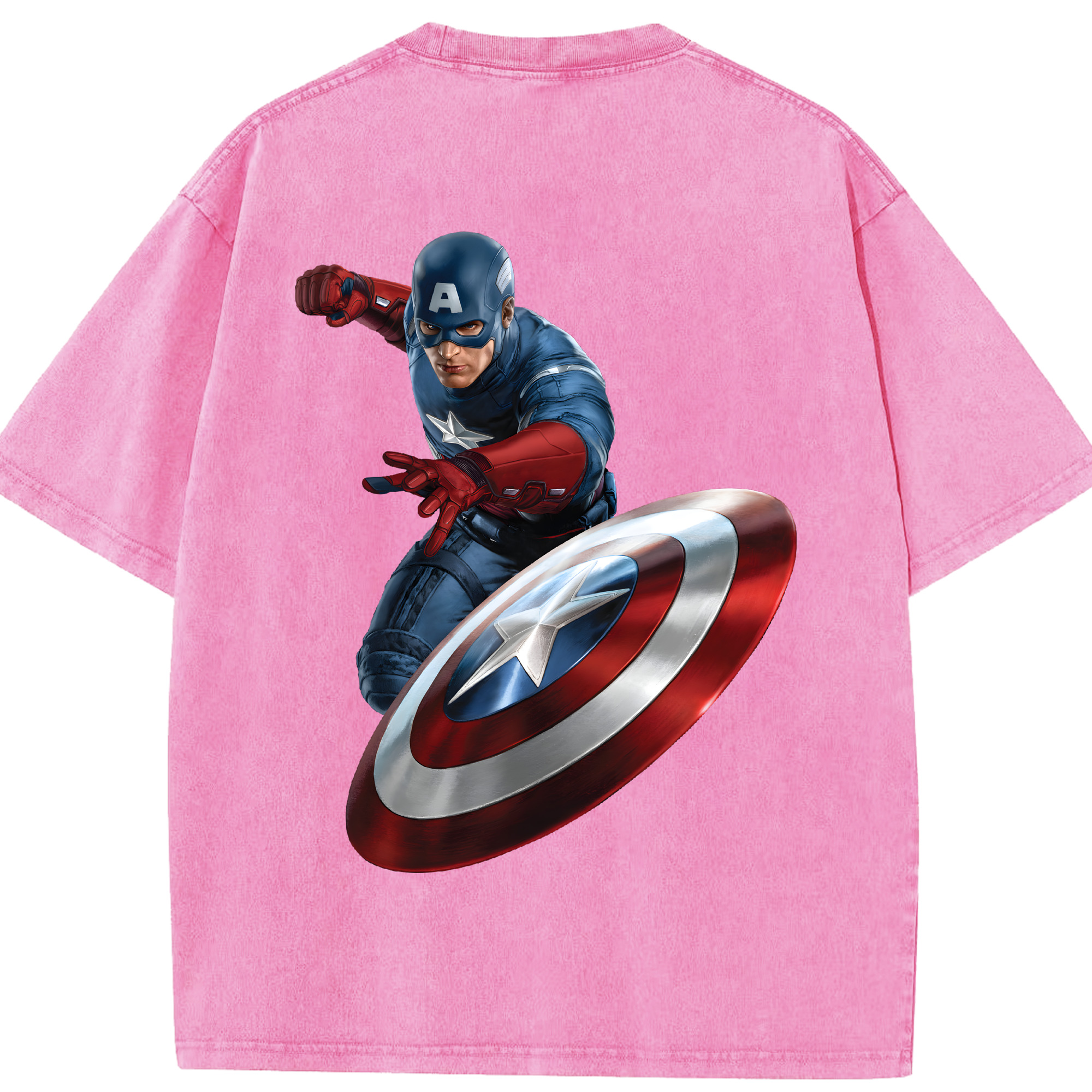 （画像用） アベンジャーズ The Avengers 綿100% ヴィンテージ風 半袖Tシャツ（背面プリント）